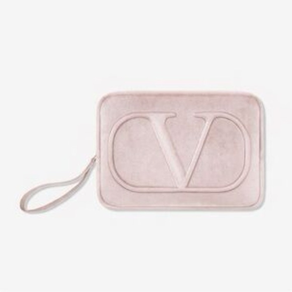 Valentino soft pink velvet wristlet NEW